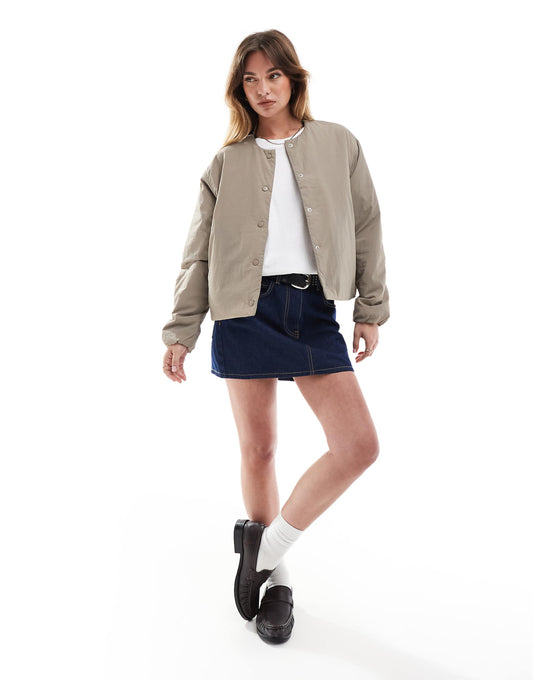 Crew Neck Padded Jacket