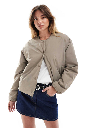 Crew Neck Padded Jacket