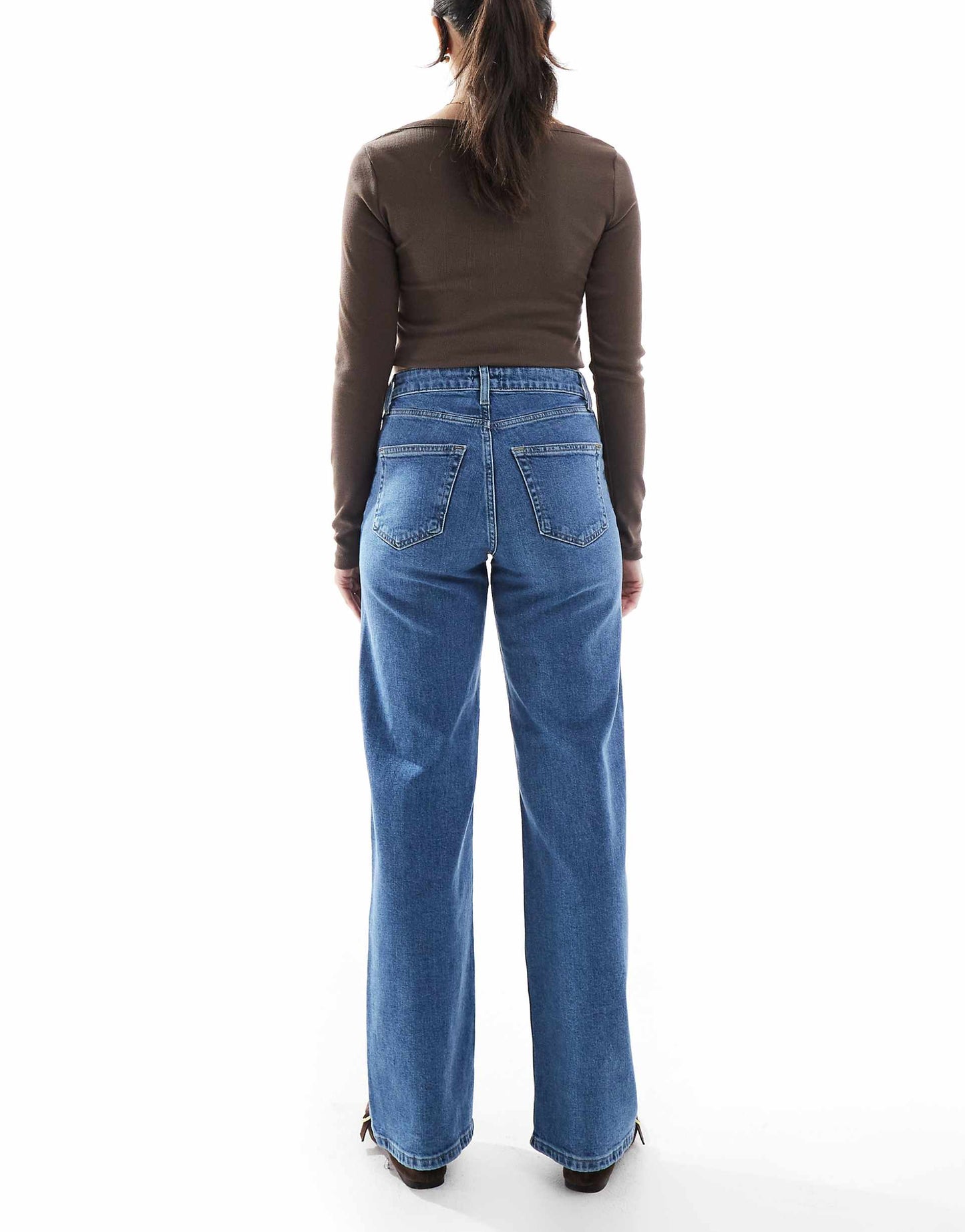 Juicy High Waist Wide Leg Jeans With Pocket Detail