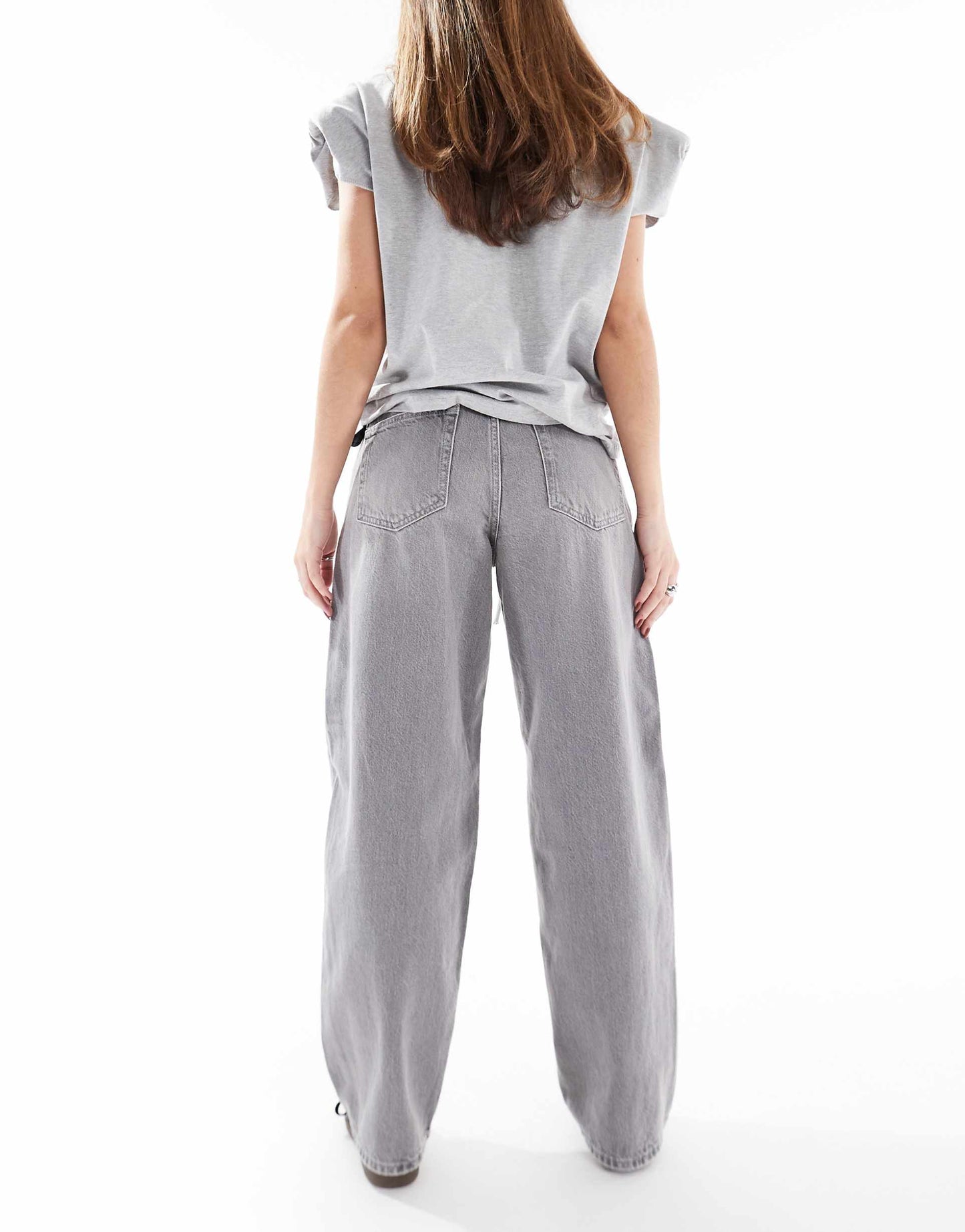 Gianna Mid Waist Baggy Jeans With Tie Waist