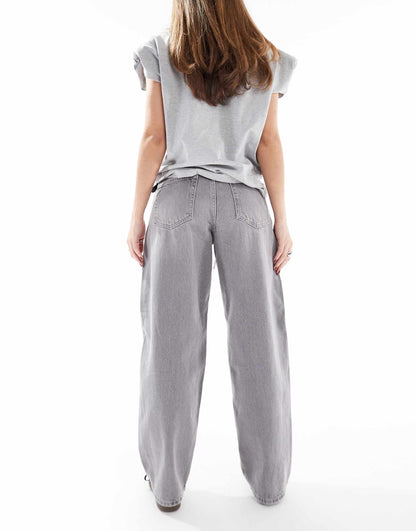 Gianna Mid Waist Baggy Jeans With Tie Waist
