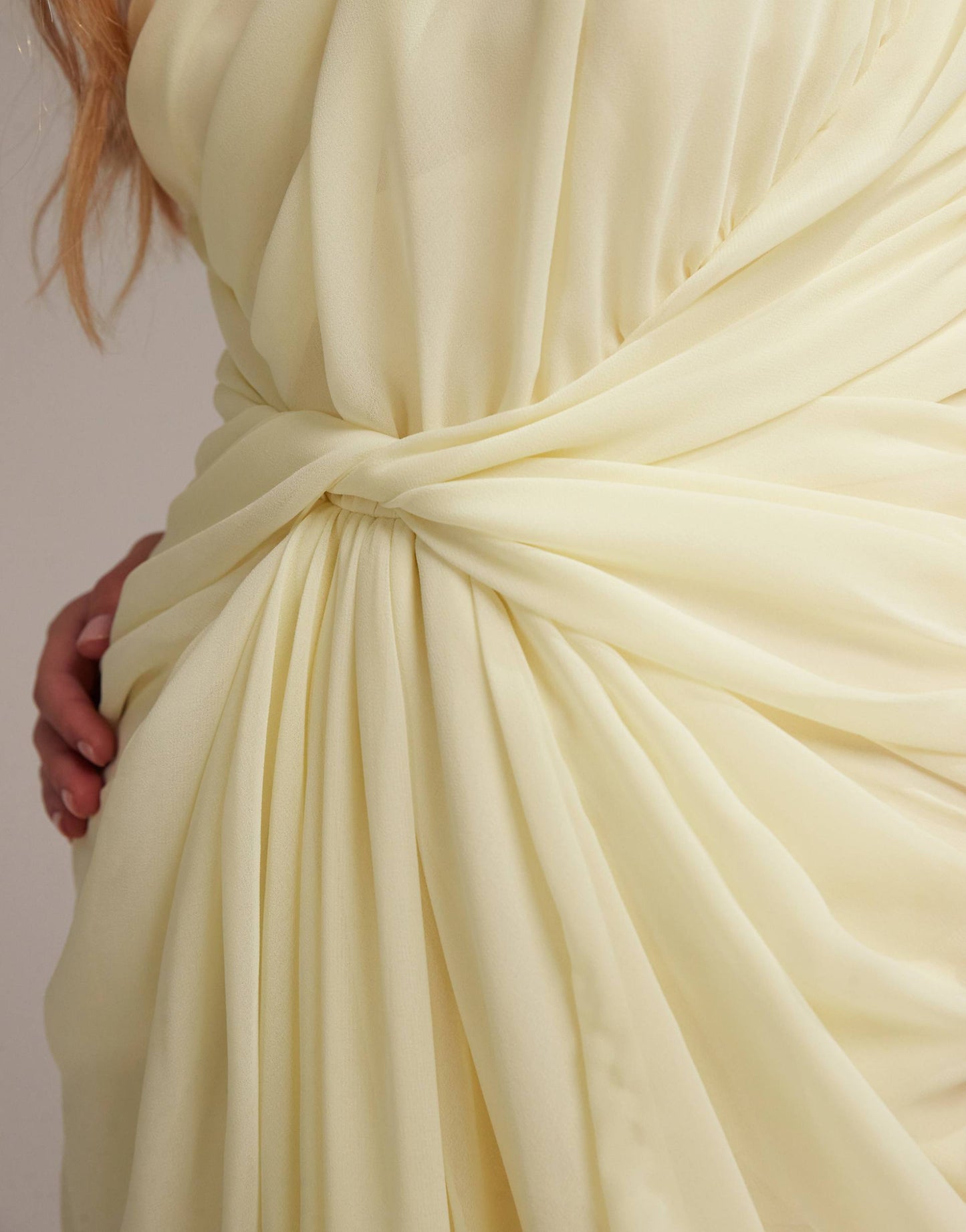 Bridesmaids One Shoulder Draped Twist Detail Midaxi Dress