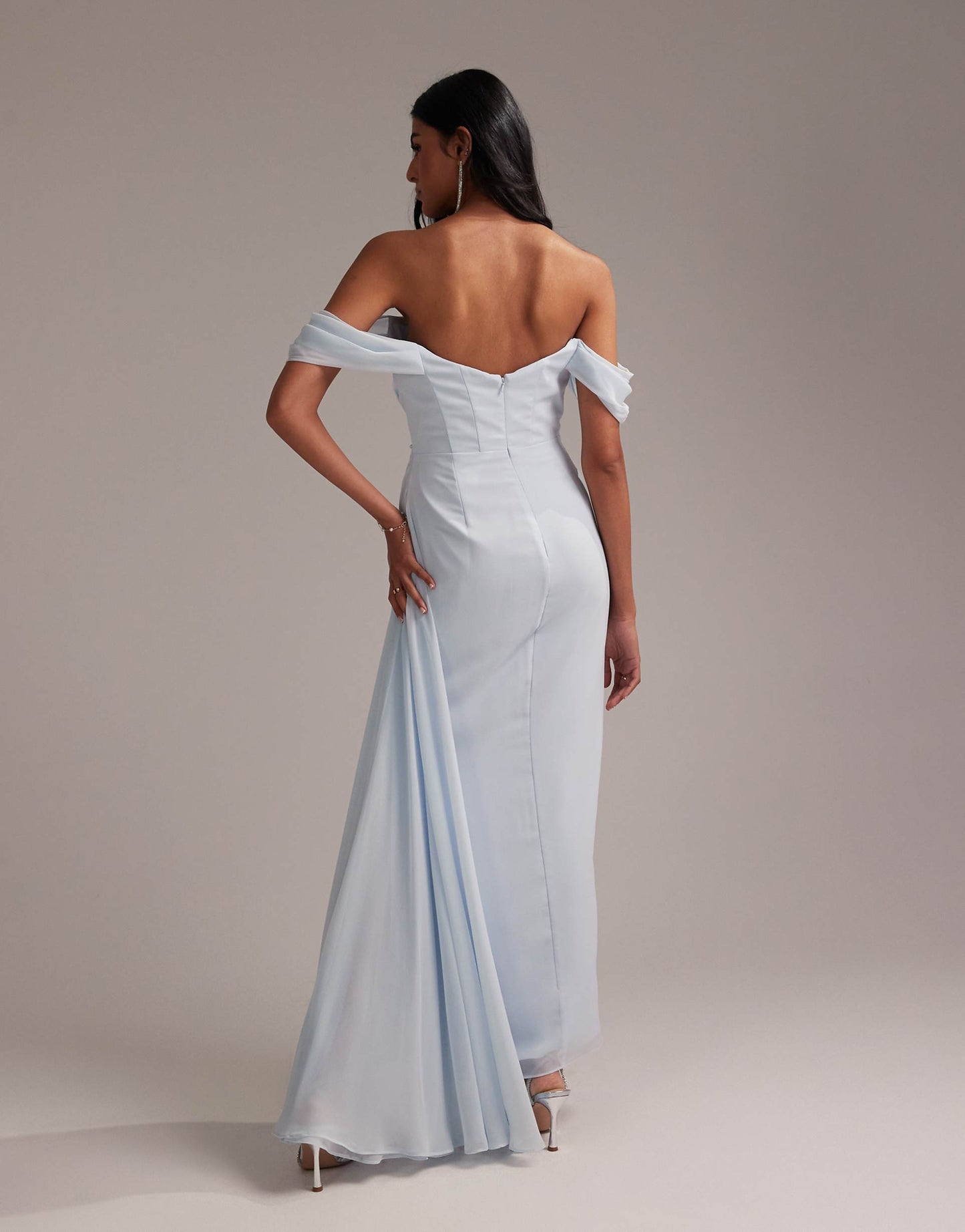 Bridesmaids Draped Bardot Midaxi Dress