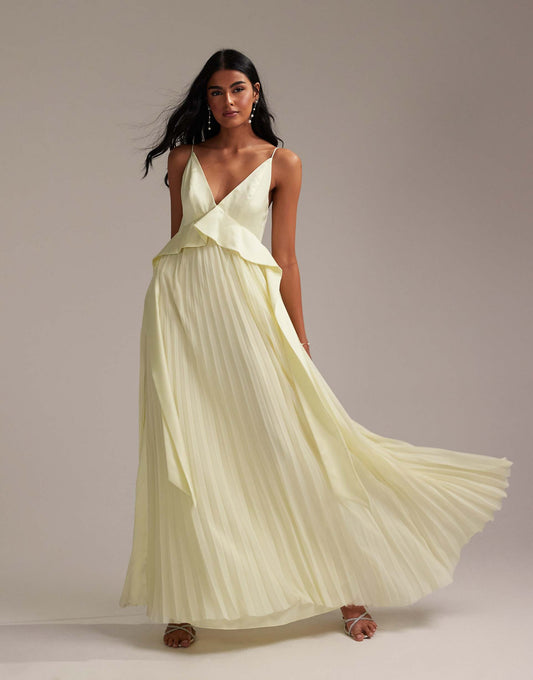 Bridesmaids Hybrid Cami Maxi Dress With Pleat Skirt