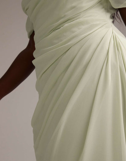 Curve Bridesmaids Draped Bardot Midaxi Dress