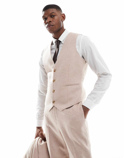 Slim Fit Wool Mix Suit Waistcoat