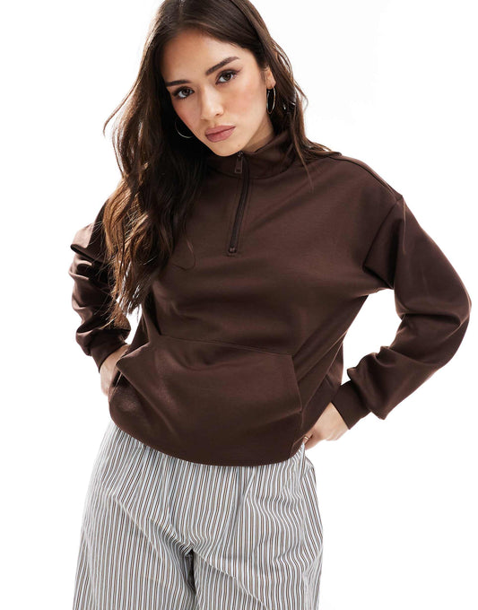 Half Zip Sweat Top