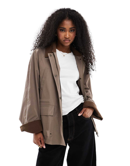 Contrast Detail Barn Jacket