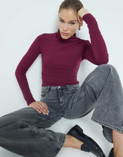 Long Sleeve Roll Neck Top