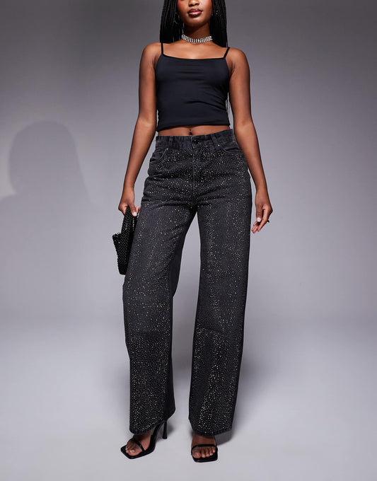 Embellished Relaxed Straight Jean