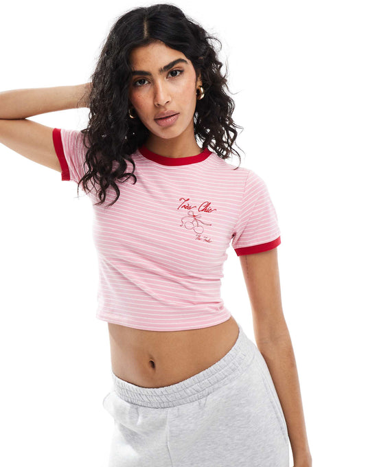 Exclusive Cropped Cherry Motif Baby Tee