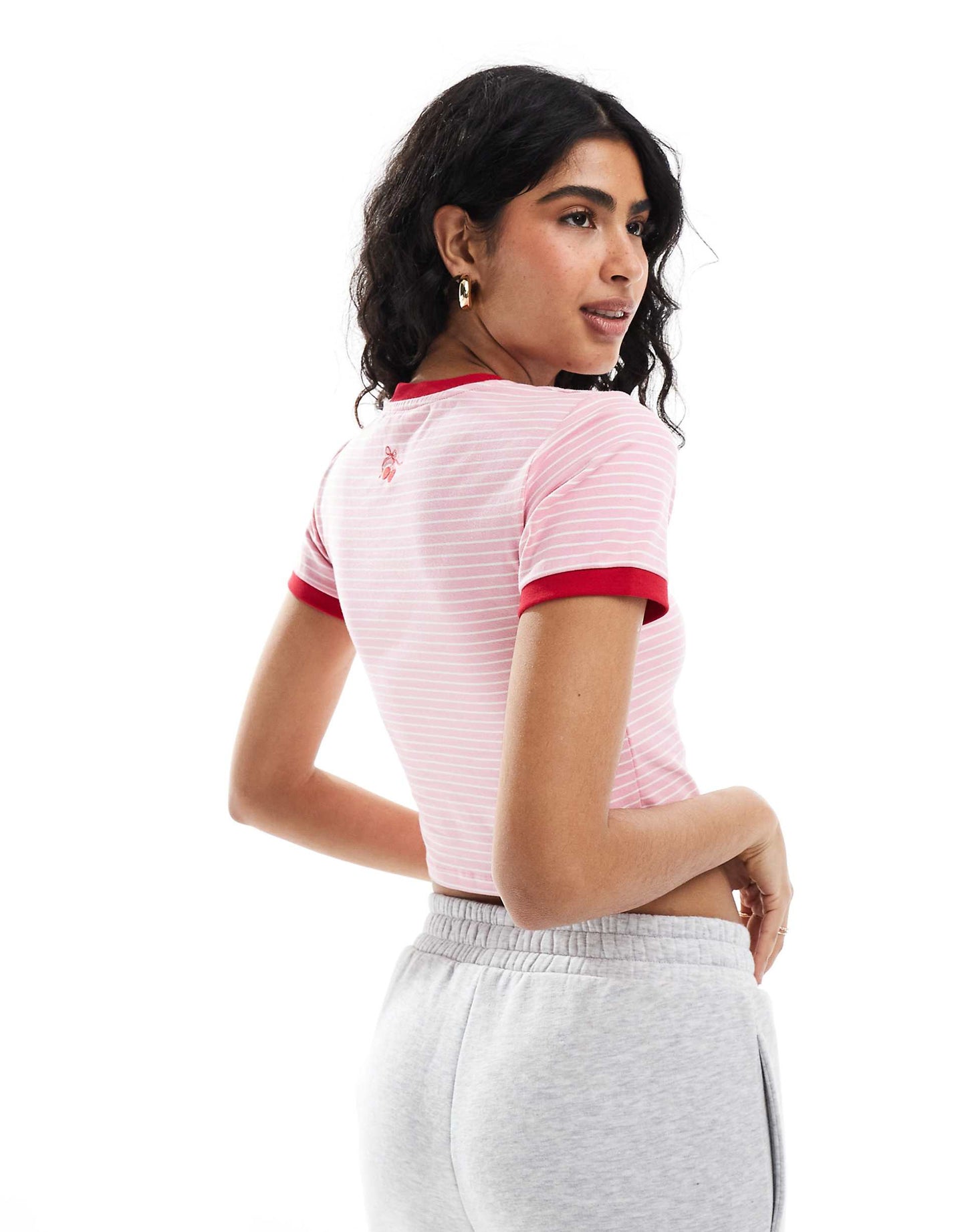 Exclusive Cropped Cherry Motif Baby Tee