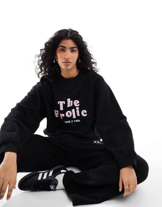 Exclusive Oversized Logo Sweatshirt Co-Ord