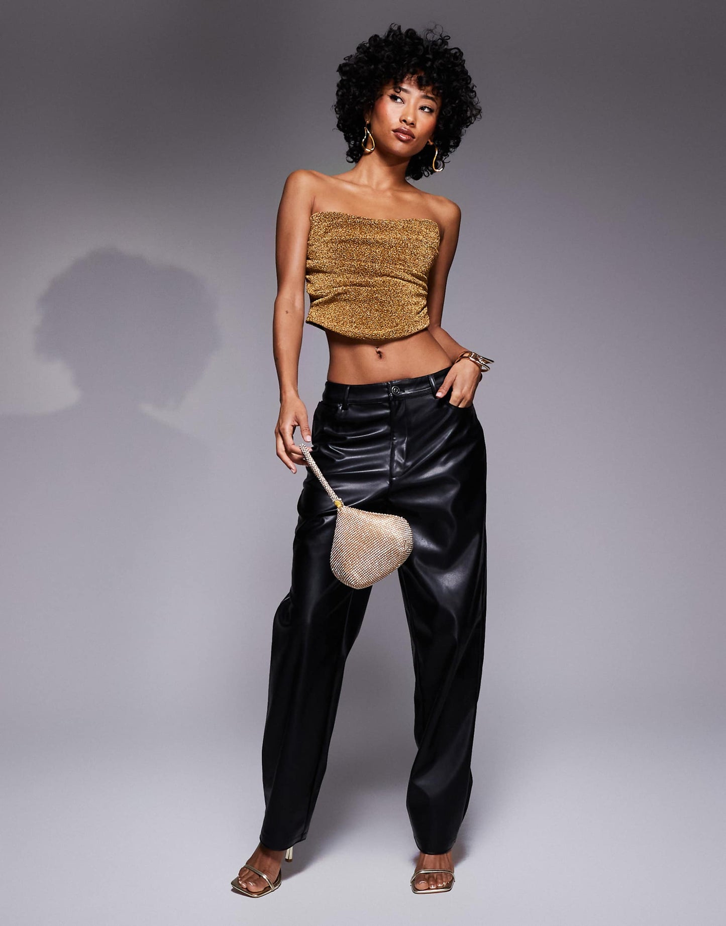 Glitter Draped Corset Top