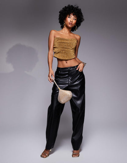 Glitter Draped Corset Top