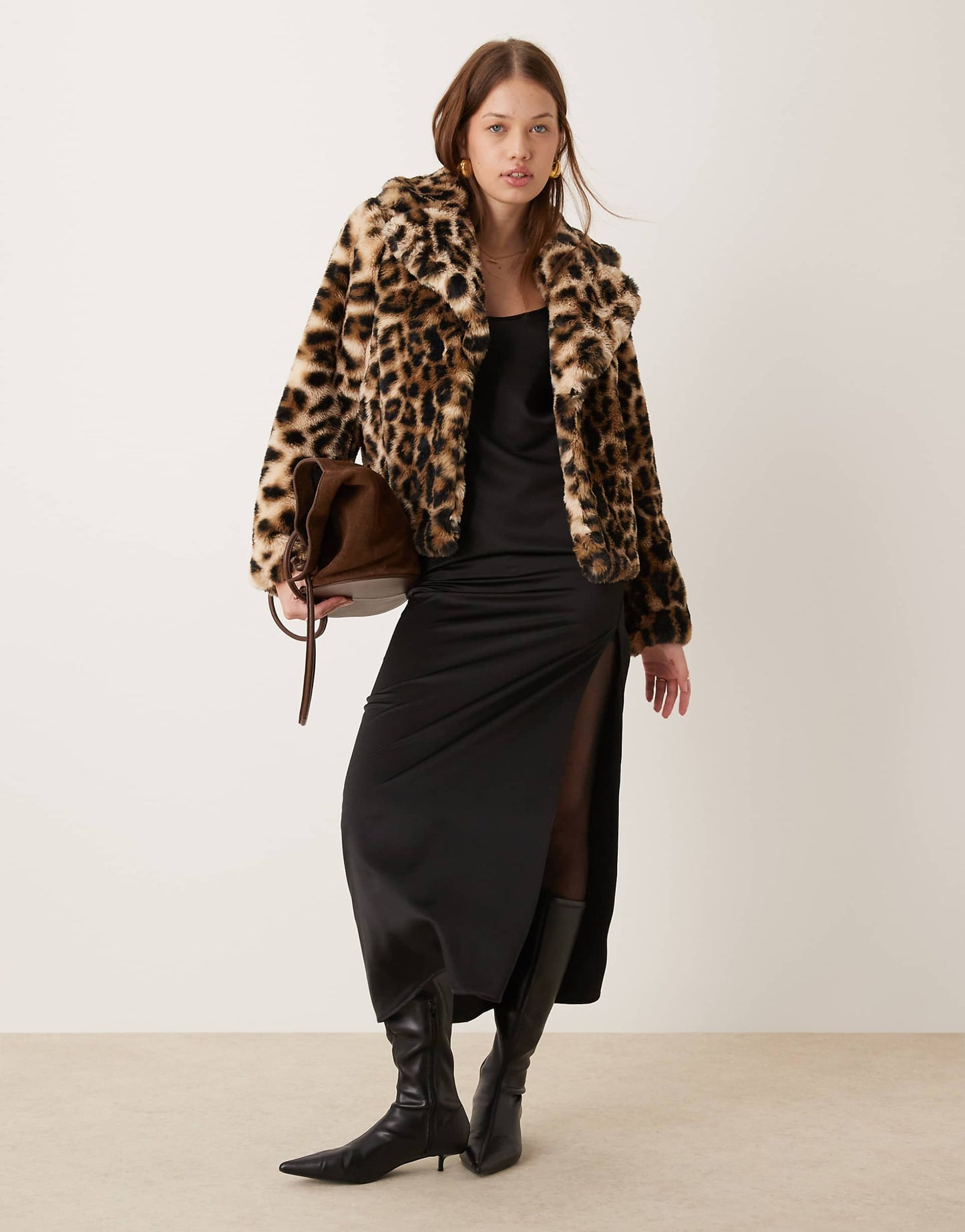 Cropped Faux Fur Coat