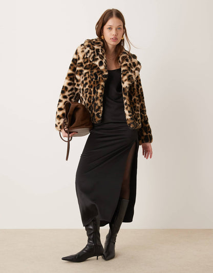Cropped Faux Fur Coat