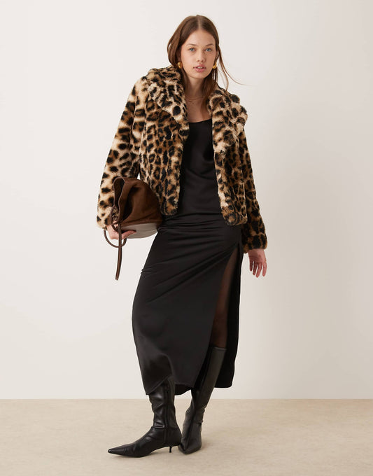 Cropped Faux Fur Coat