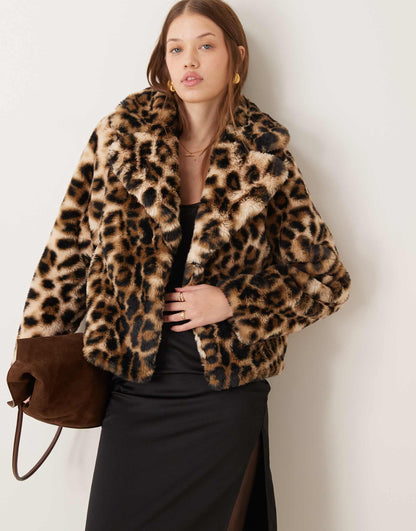 Cropped Faux Fur Coat