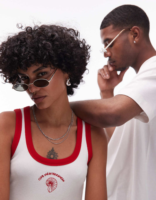 Love Train Slim Oval Sunglasses