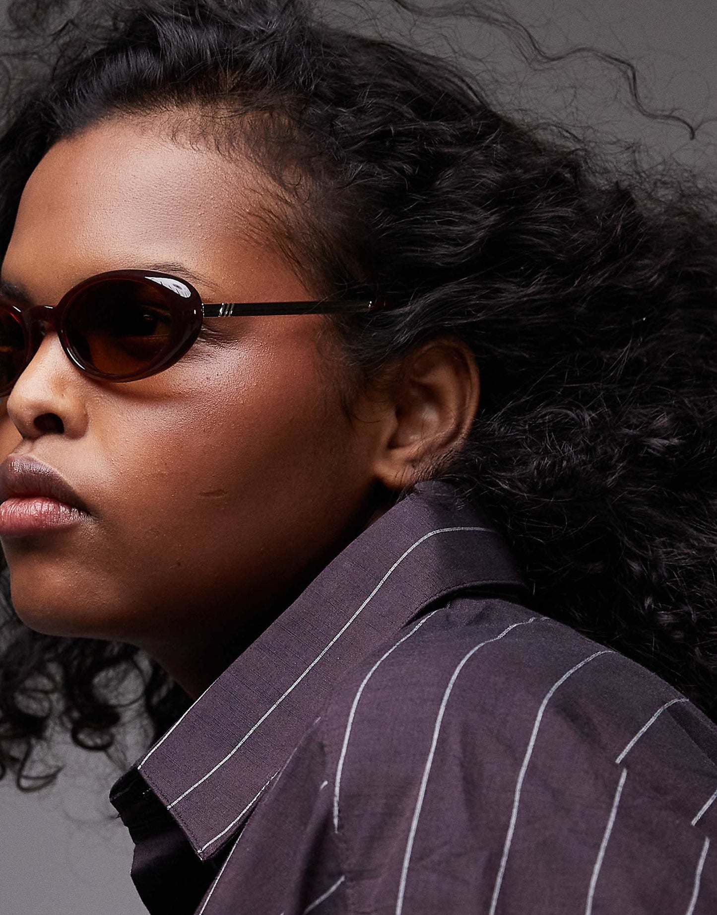 Magnifique Oval Sunglasses With Gold Detail