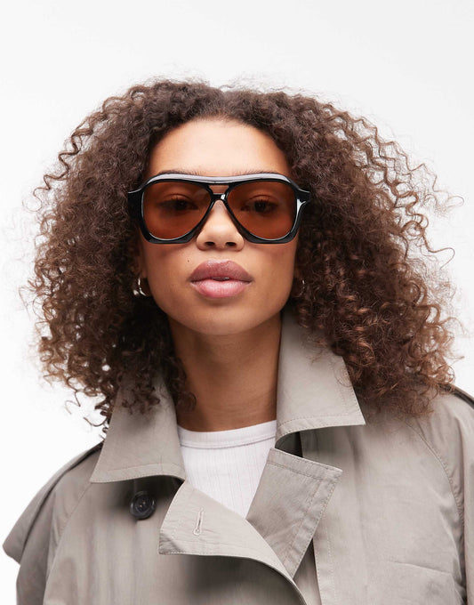 Drizzle Bevelled Aviator Sunglasses