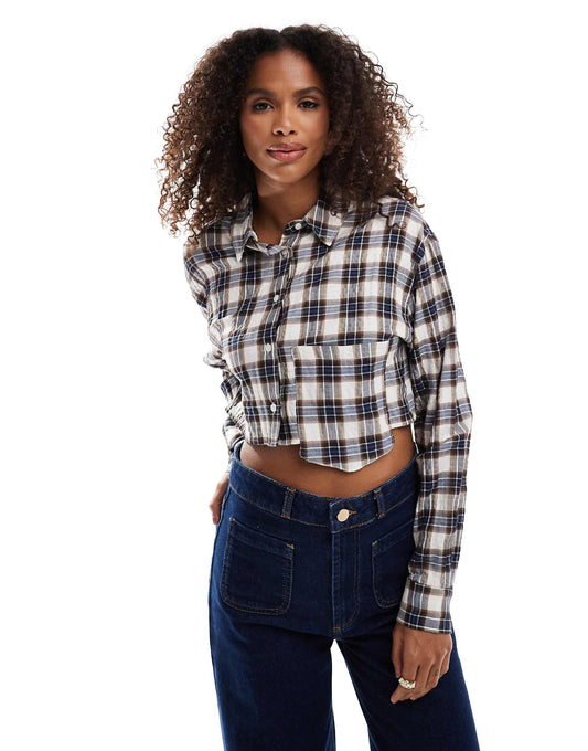 Cropped Check Shirt