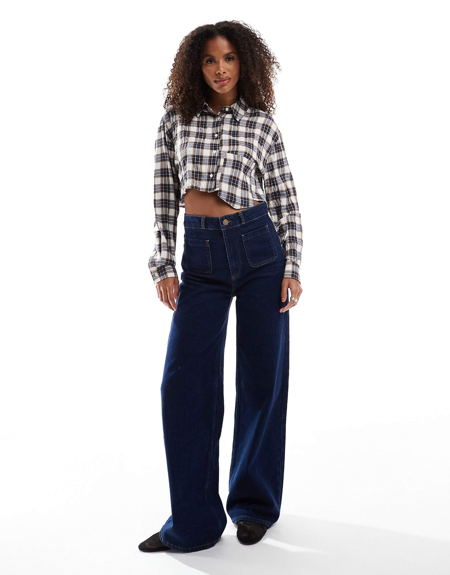 Cropped Check Shirt