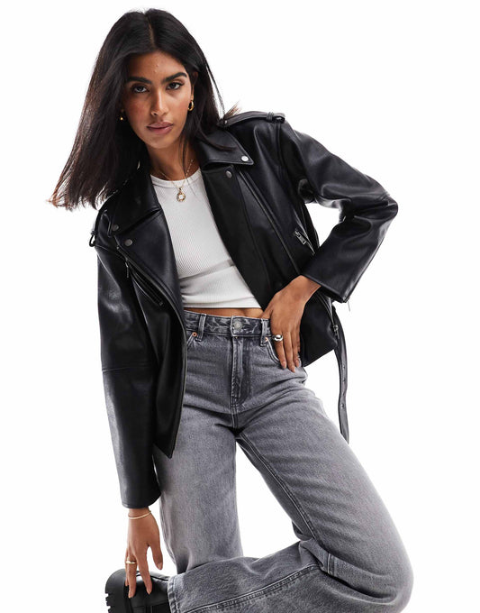 Faux Leather Biker Jacket