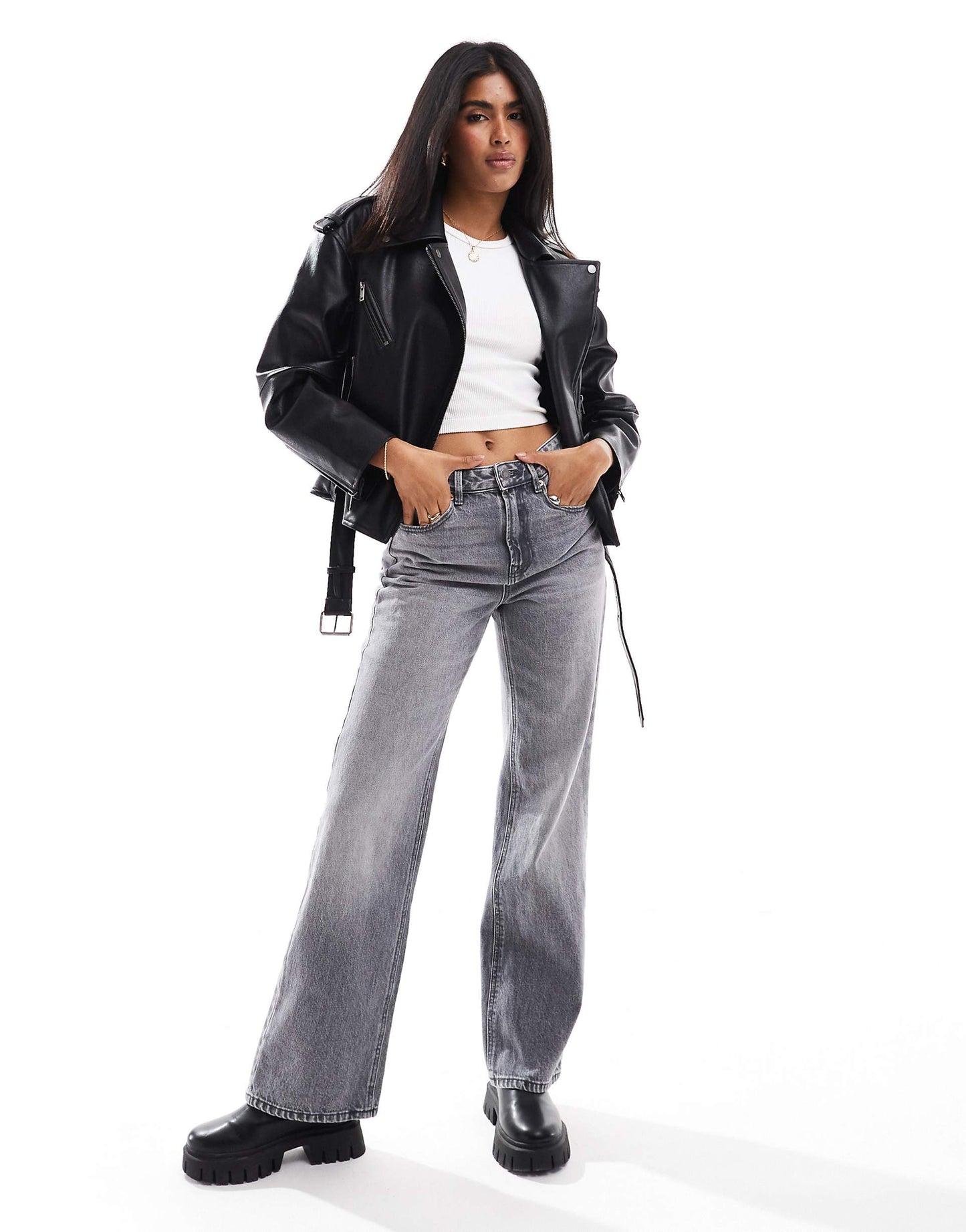 Faux Leather Biker Jacket