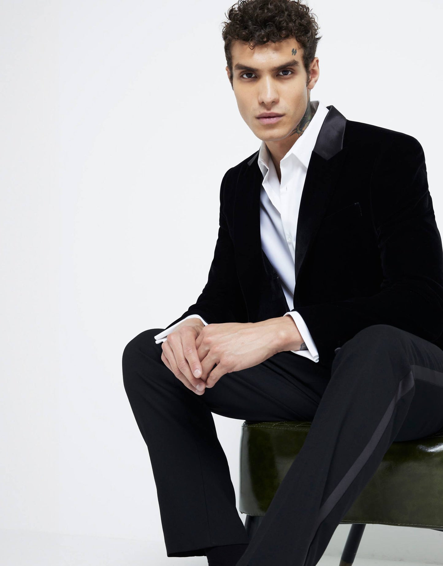 Regular Fit Velvet Tux Jacket