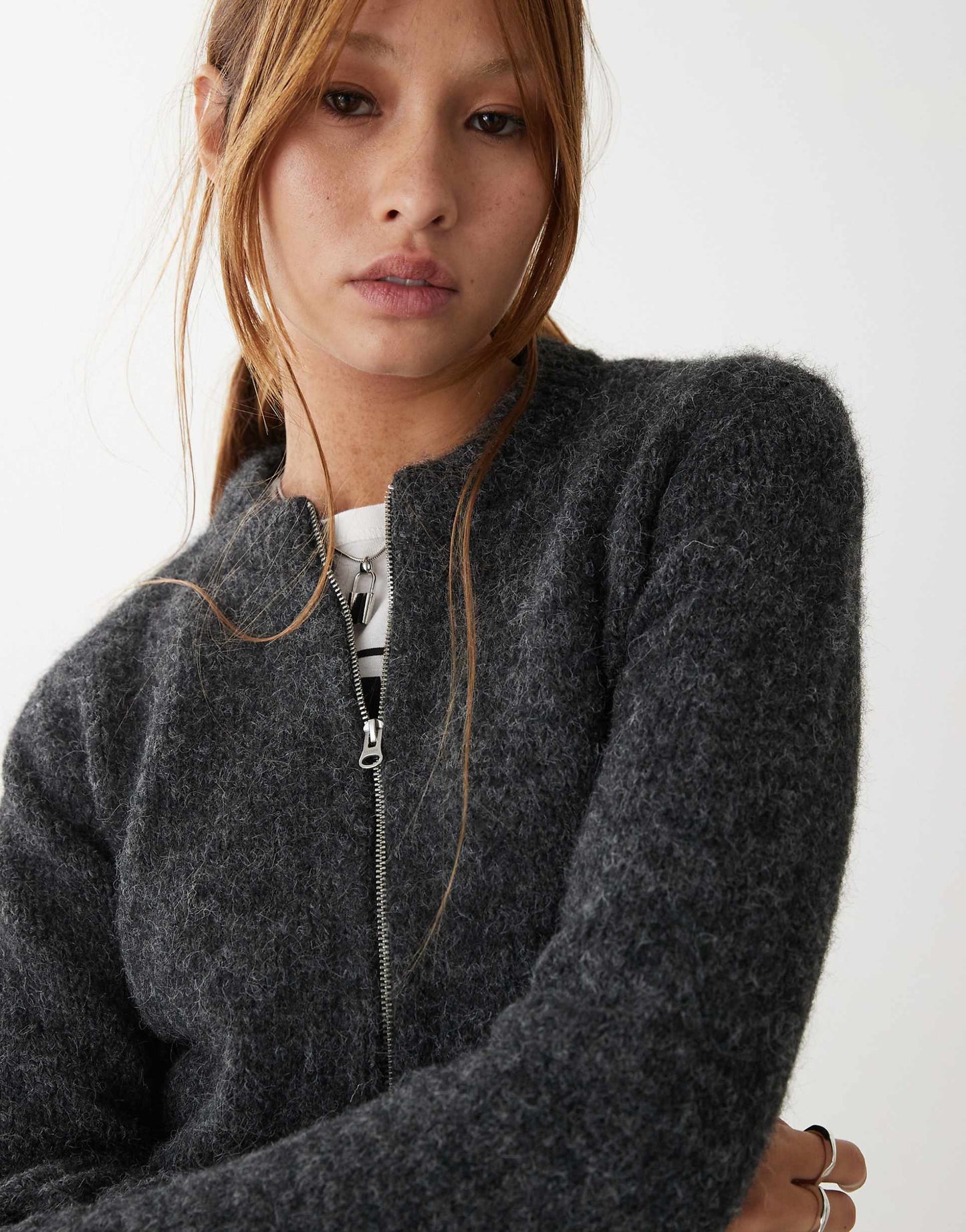 Odora Wool Blend Zip Cardigan