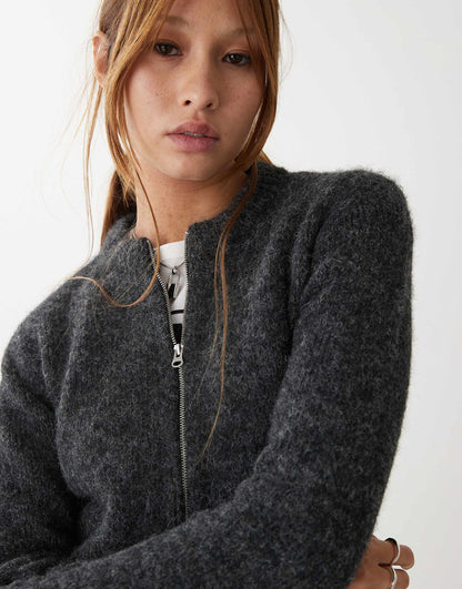 Odora Wool Blend Zip Cardigan