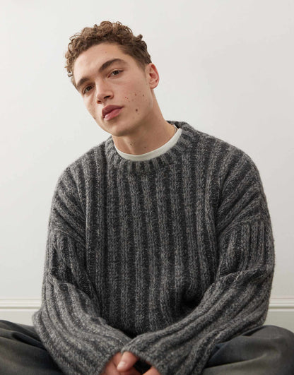 Connor Wool Blend Slightly Cropped Rib Jumper