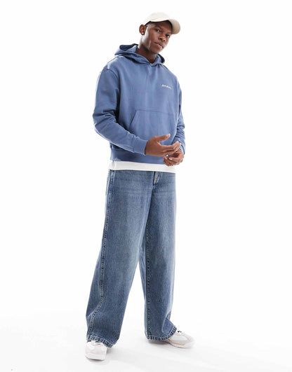 Boxy Oversized Hoodie With Puff Print