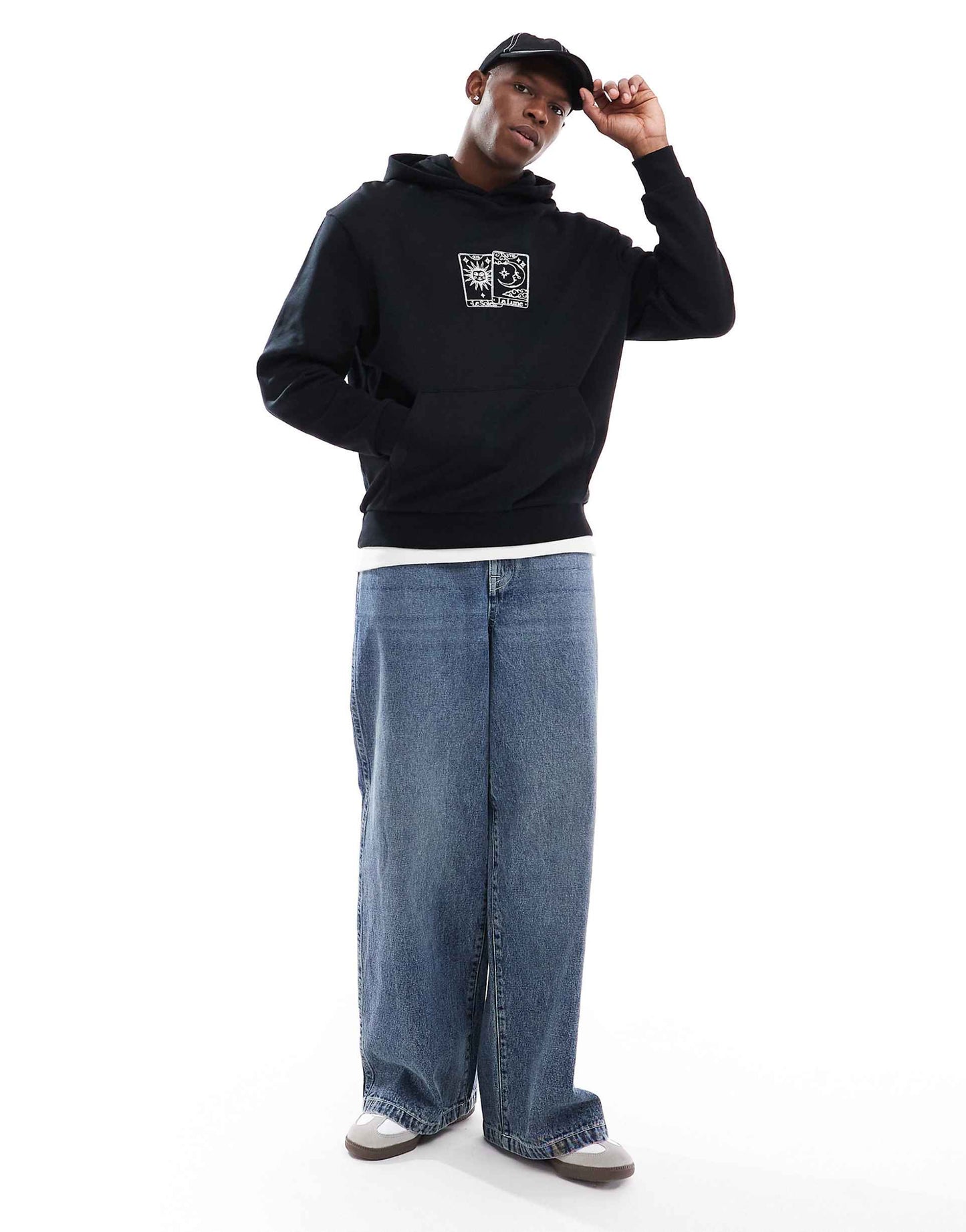 Oversized  Hoodie With Front Embroidery