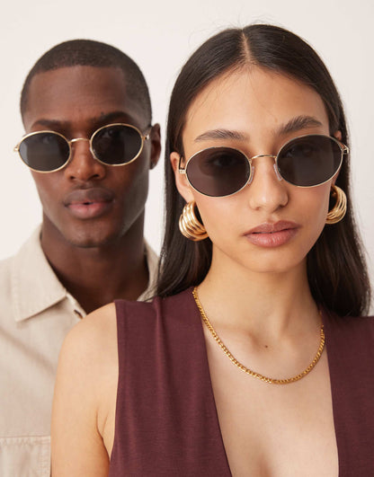 Oval Metal Sunglasses