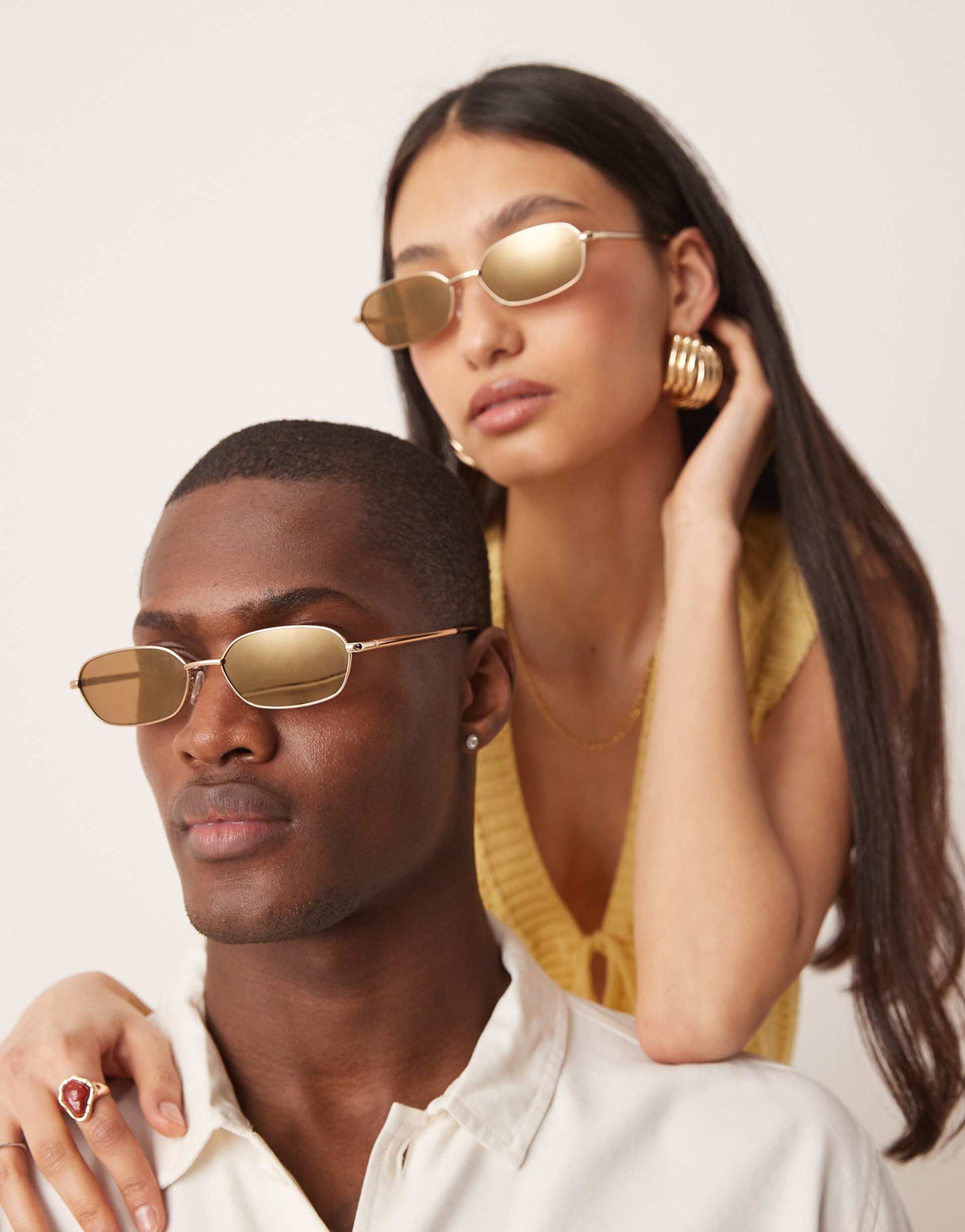 Metal Rectangular Sunglasses