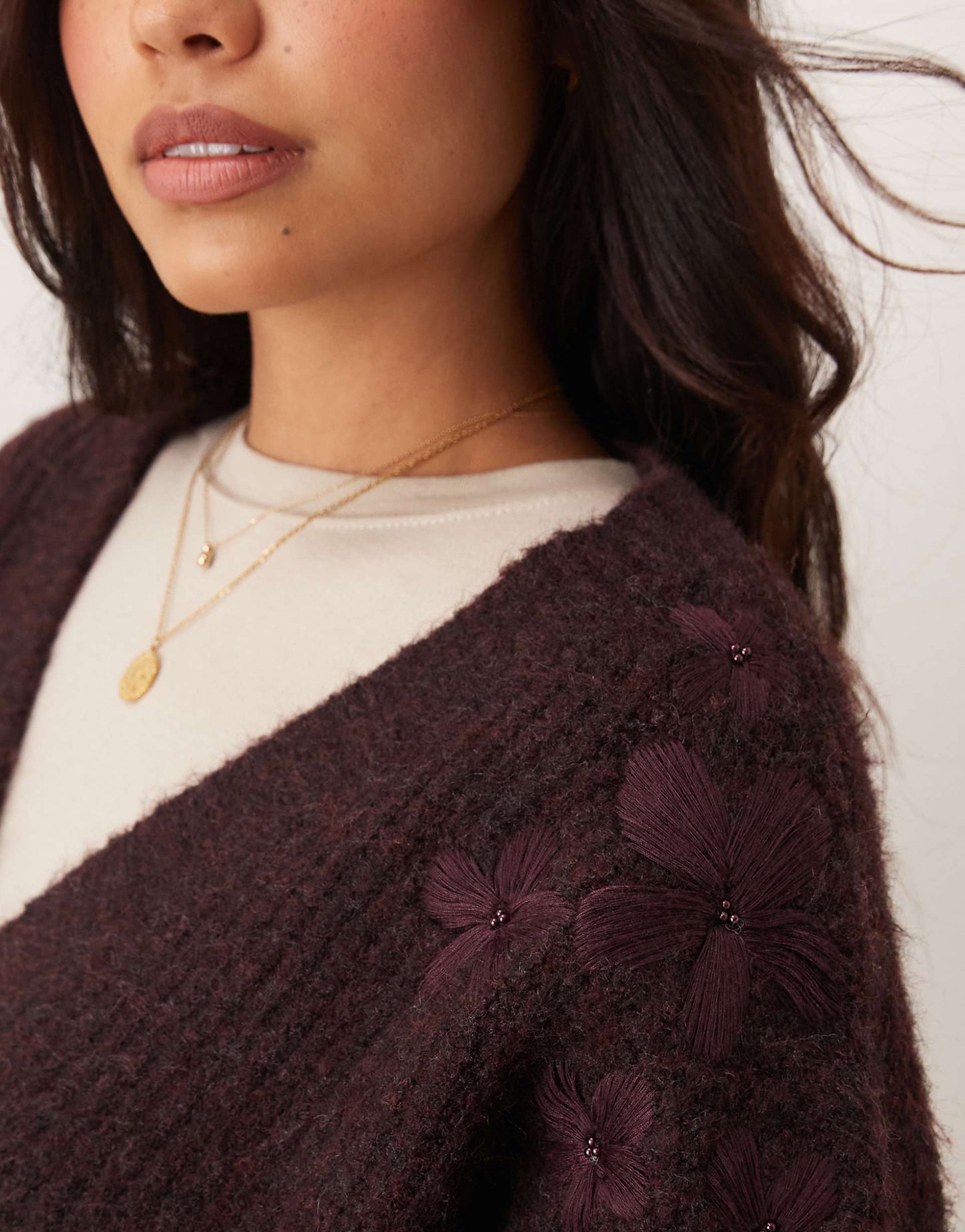 Embroidered Flower Cardigan