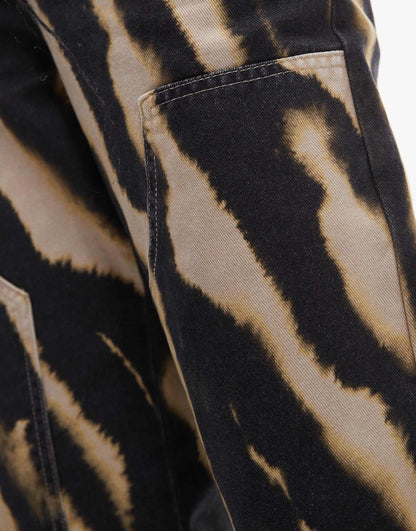 Blurred Zebra Trousers With Patch Detailing