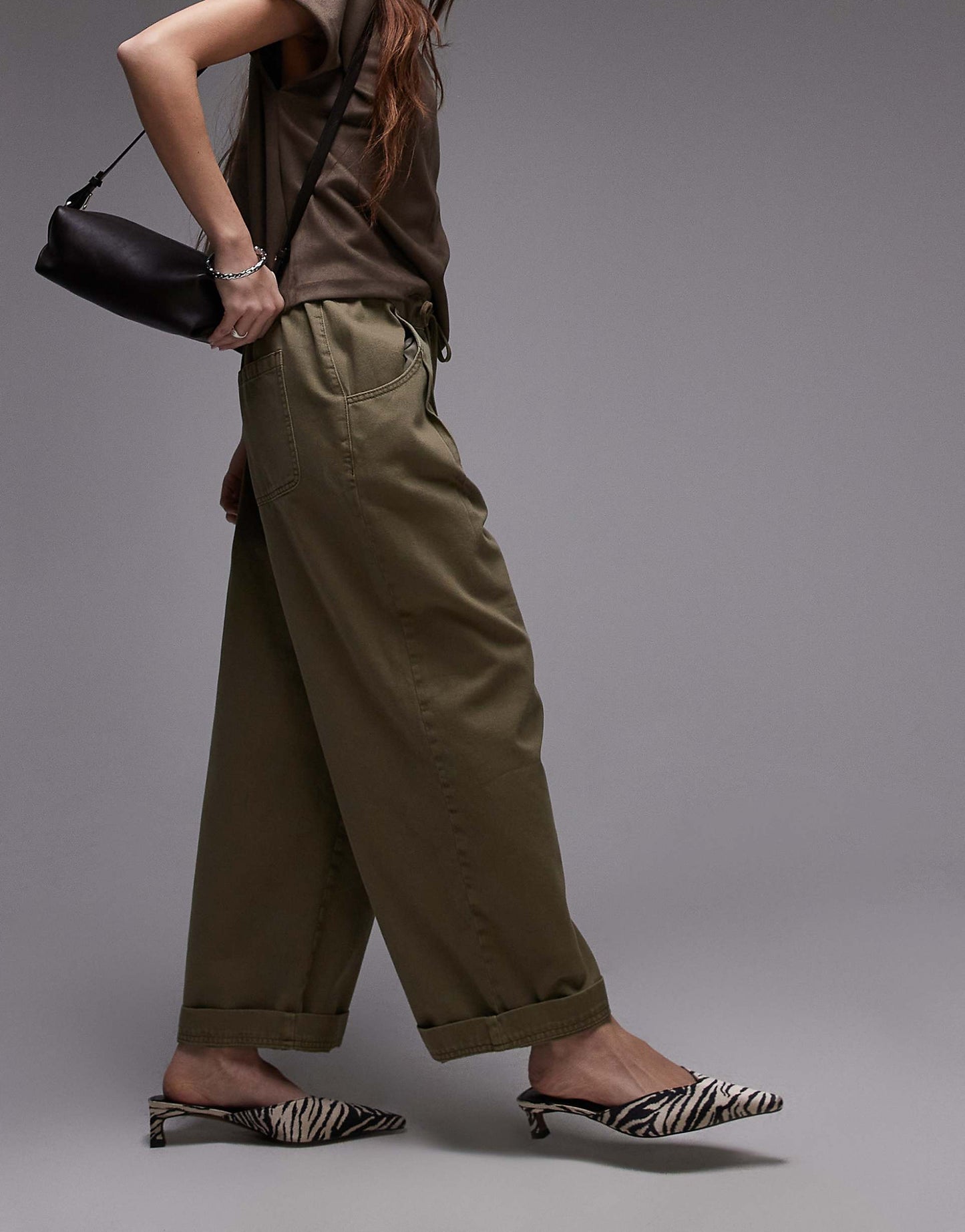 Plain Drawstring Straight Leg Trouser