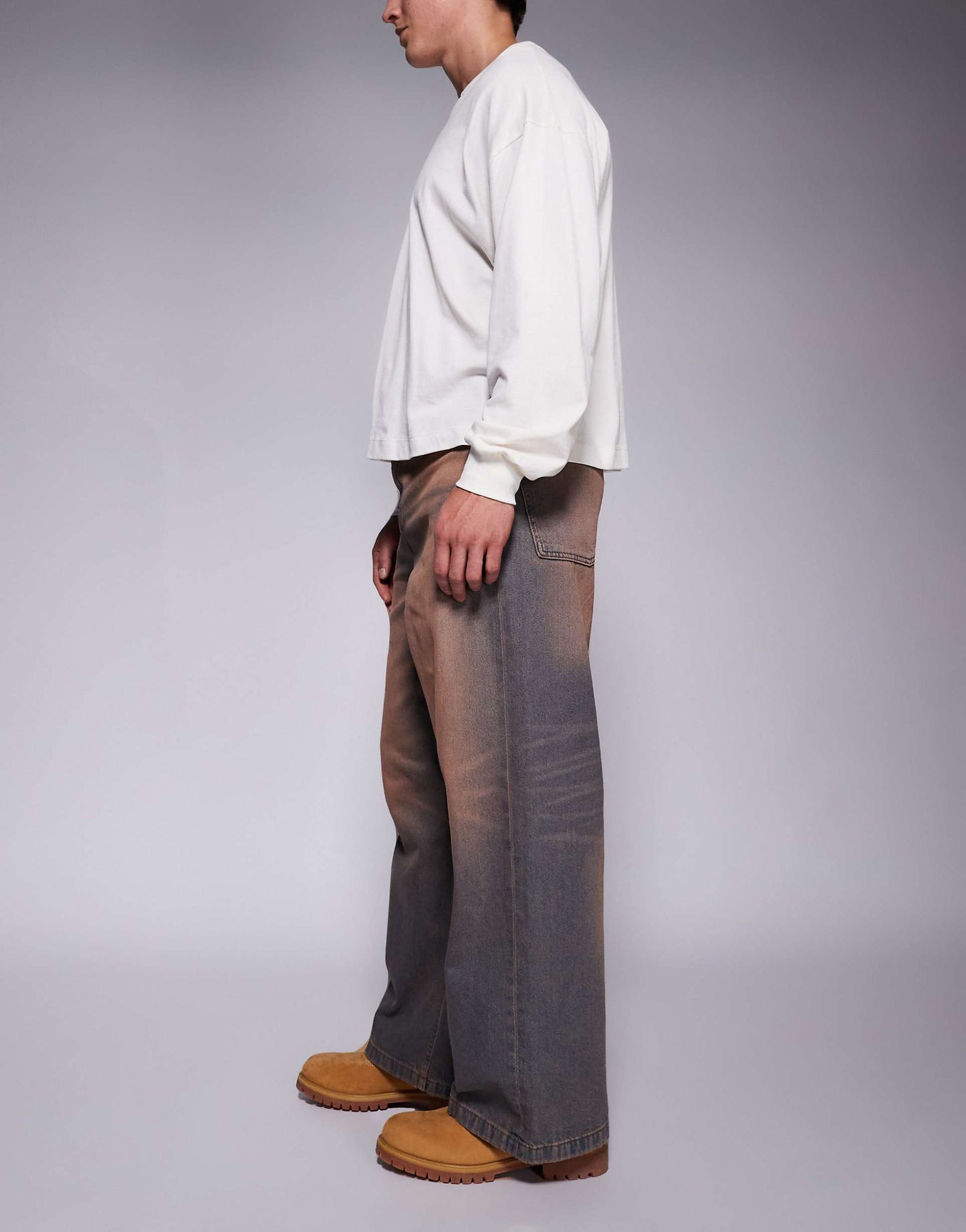 Super Baggy Fit Jeans With Pink Tint