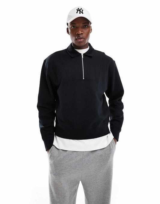 Oversized Boxy Quarter Zip Sweatshirt