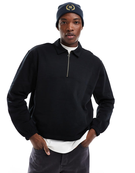 Oversized Boxy Collared Sweatshirt