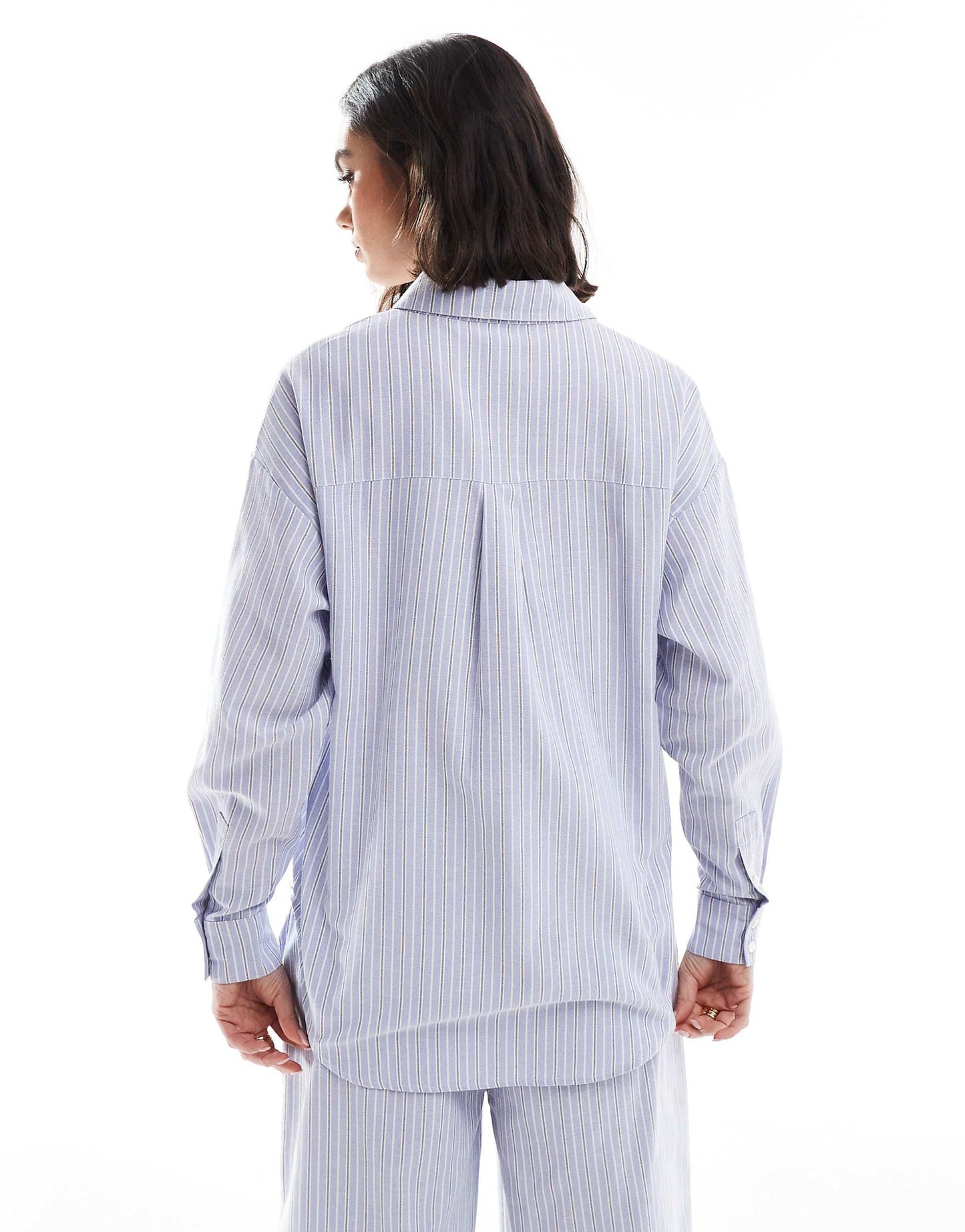 Co-Ord Blue And White Stripe Shirt