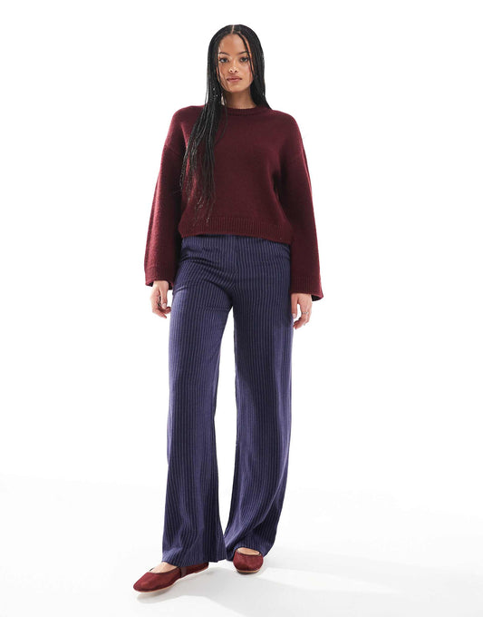 Tall Relaxed Straight Leg Trousers With Linen