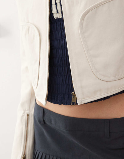 Zip Up Moto Jacket