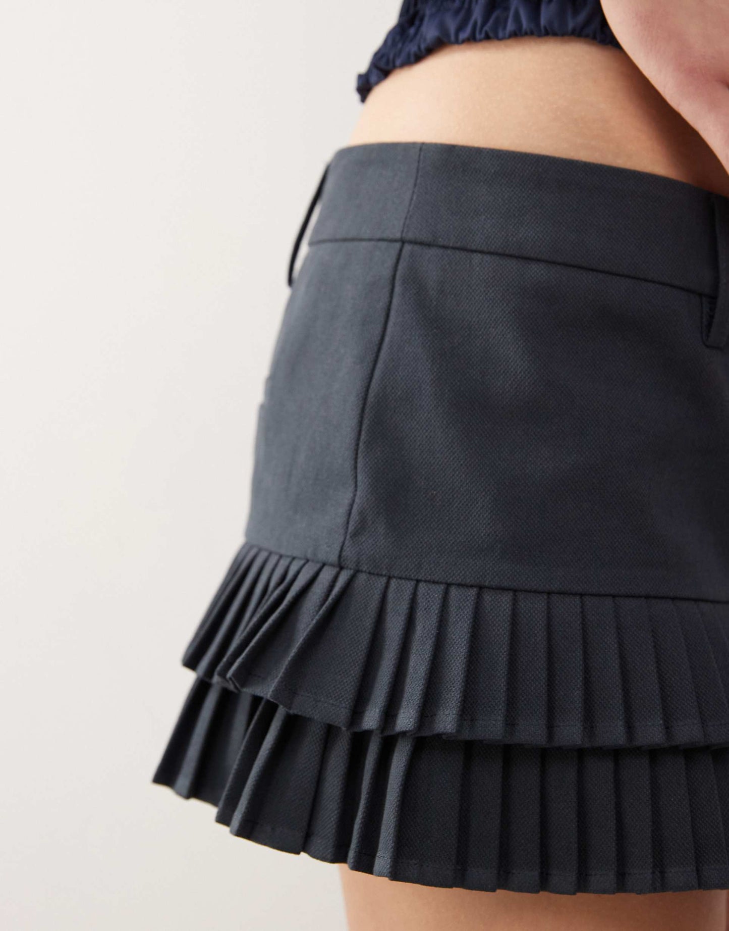 Tailored Double Ruffle Low Waist Mini Skort Co-Ord