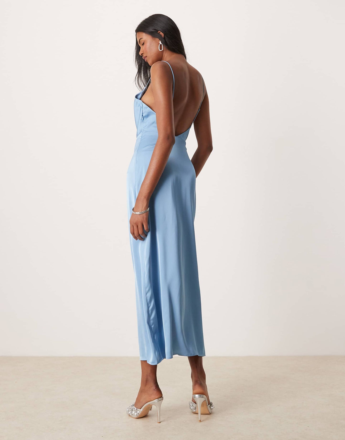 Satin Cowl Neck Maxi Dress