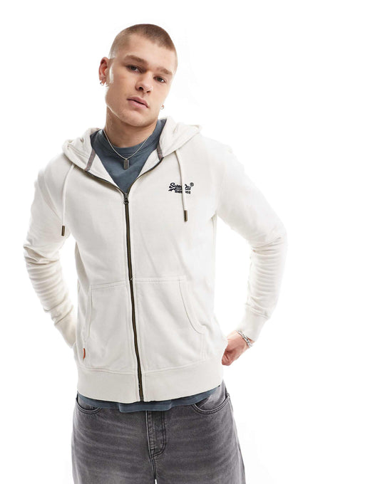 Essential Logo Washed Zip Hoodie